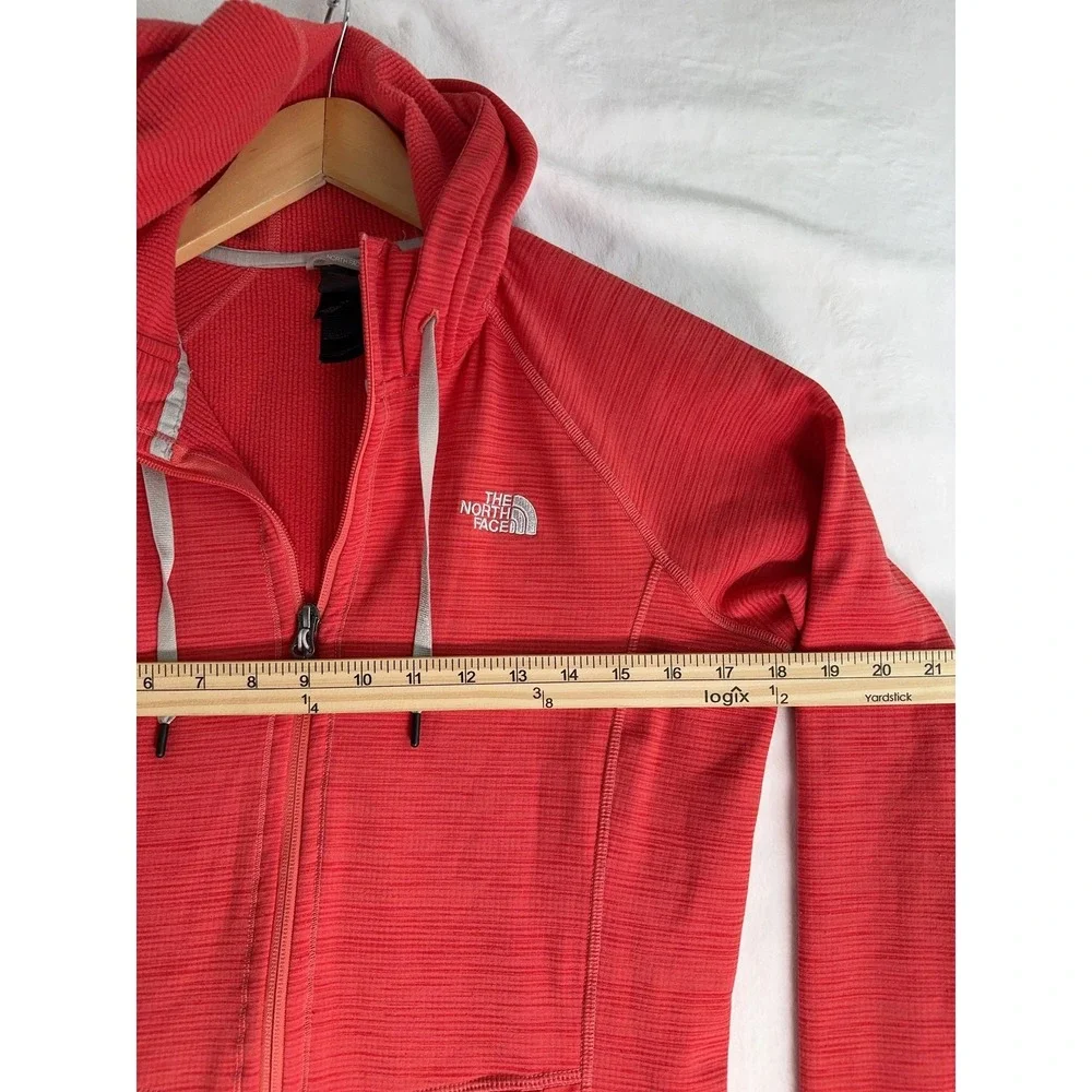 North Face Hoodie Womens Small Red Full Zip Fleece Jacket Outdoors Activewear - Picture 5 of 7